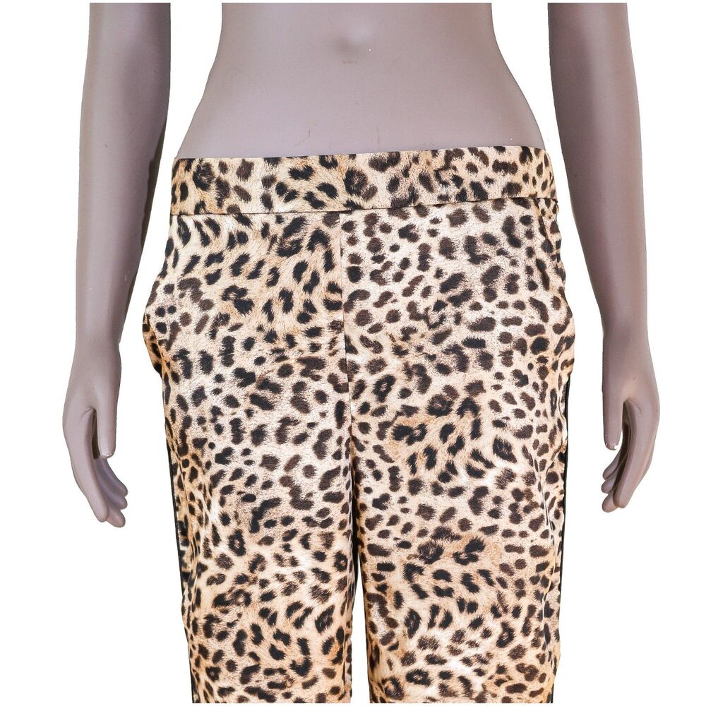 Zara Satin Leopard Print Wide Leg Pants Size XS - Picture 4 of 5